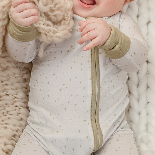 sage green baby romper